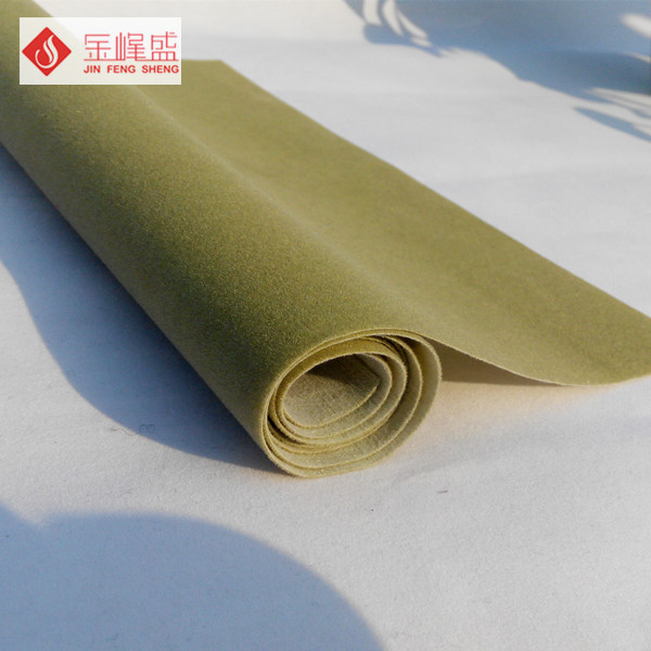 绿色水刺短毛植绒布