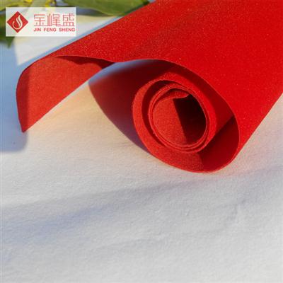 红色无纺短毛植绒布